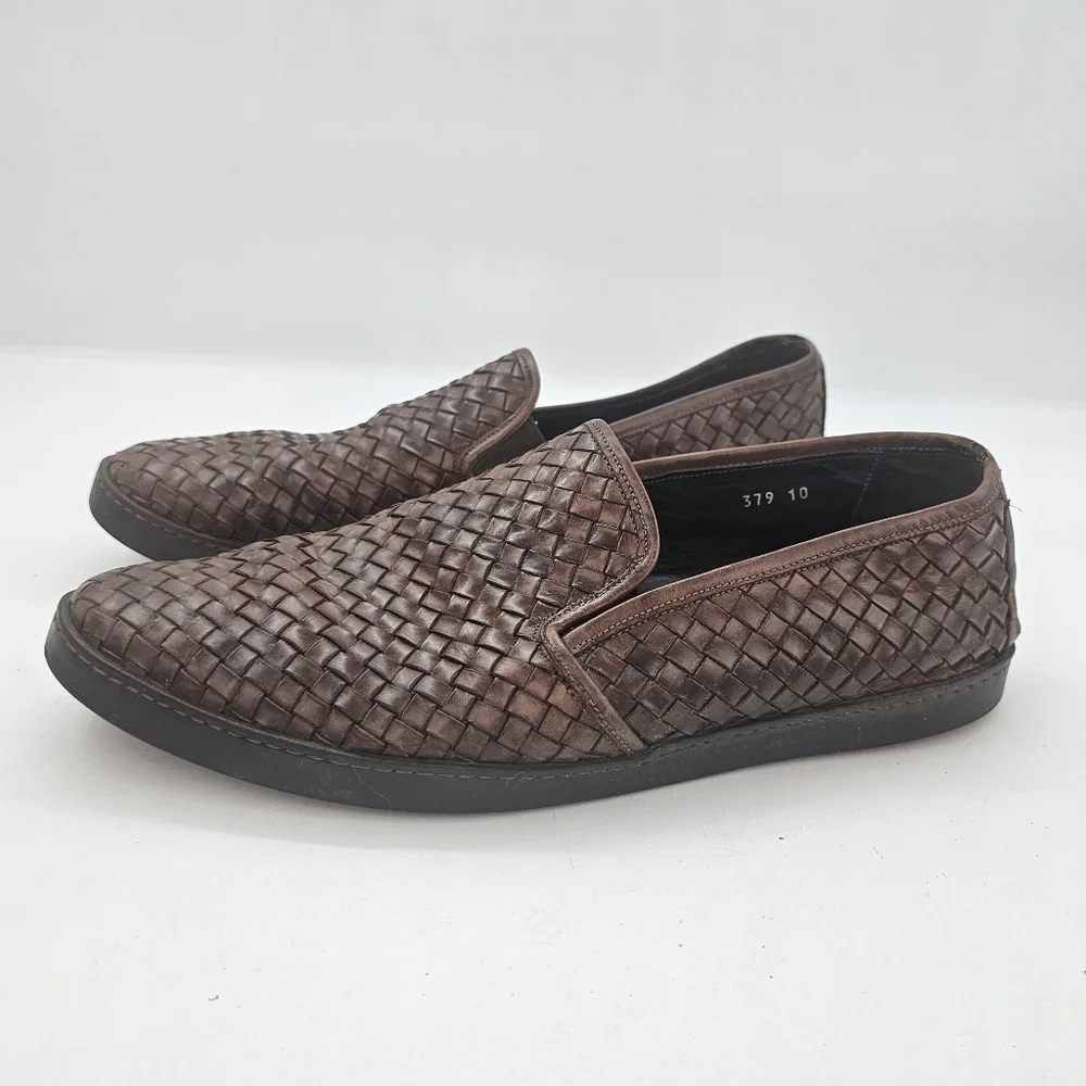 To Boot New York Adam Derrick Diverte Woven Leather Loafers Brown Men’s 10